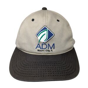 ADM Mound City IL Snapback Hat Tan One Size Adjustable Vented Holes OC